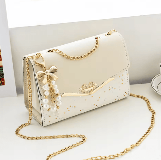 Fashion Sequin Messenger Bag for Women – Trendy PU Leather Shoulder Bag with Tassel Pendant | Mobile Phone Pouch Handbag | Elegant Evening or Daily Purse