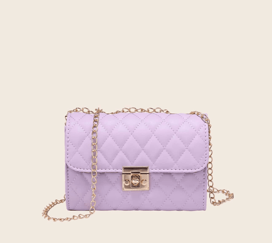 Women’s Argyll Chain Shoulder Bag – Lock Buckle Coin Purse | 2025 Korean Summer New Arrival | Compact Single Strap Crossbody Handbag