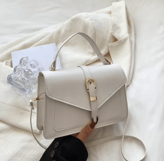 Minimalist Women’s Crossbody Bag with Top Handle – Solid Color Square Flap Purse | Simple & Stylish Shoulder Handbag for Daily or Casual Wear