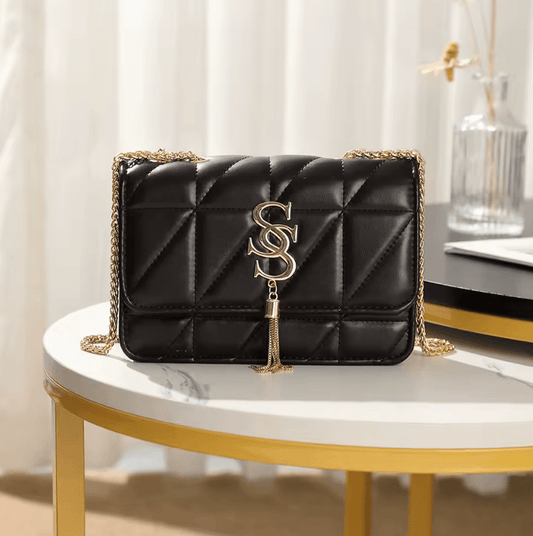 Lingge Chain Crossbody Bag for Women – Quilted Single Shoulder Handbag, Diagonal Style Small Purse, Trendy Flap Bag with Metal Chain Strap
