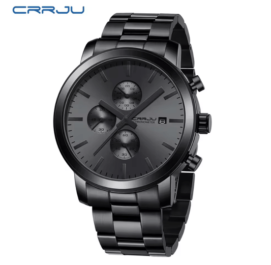 Men’s Luxury Chronograph Watch – Stainless Steel Quartz Analog Business Watch with Date Display, Waterproof Design – Elegant Casual Timepiece for Men