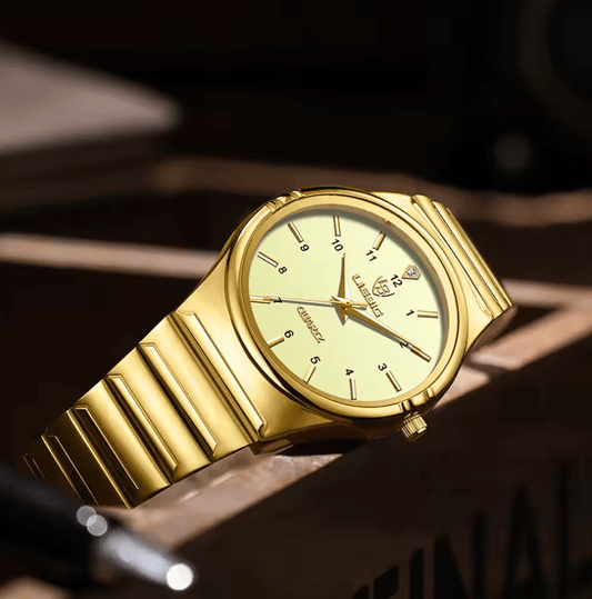 LIEBIG Luxury Gold Stainless Steel Watch – Unisex Quartz Wristwatch for Women & Men – Japan Movement Elegant Clock Relogio Feminino Masculino
