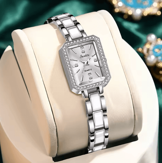 Luxury Top Brand Women’s Watch – Elegant Silver Waterproof Quartz Wristwatch – Fashion Original Simple Design for Ladies