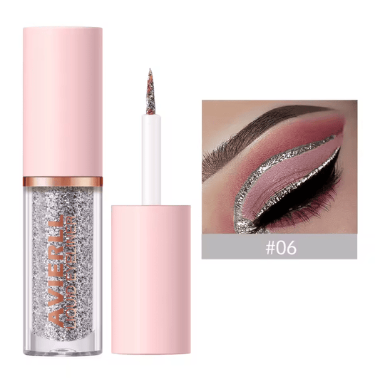 Gold Glitter Liquid Eyeliner Pen – Waterproof, Smudge-Proof, Long-Lasting Formula – Fast-Drying Eye Makeup for Bold, Sparkling Looks – Easy-to-Use Precision Tip