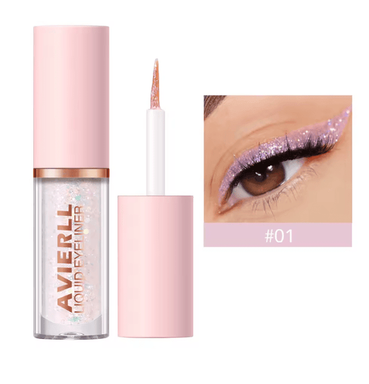 Gold Glitter Liquid Eyeliner Pen – Waterproof, Smudge-Proof, Long-Lasting Formula – Fast-Drying Eye Makeup for Bold, Sparkling Looks – Easy-to-Use Precision Tip