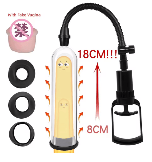 Manual Penis Pump for Men – Vacuum Pump Enlarger & Erection Enhancer – Male Performance Trainer for Size & Stamina Improvement