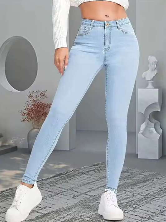 Women’s Stretch Skinny Jeans – Slim Fit Pencil Denim Pants – Straight Leg Sexy Blue Long Trousers for Girls & Ladies