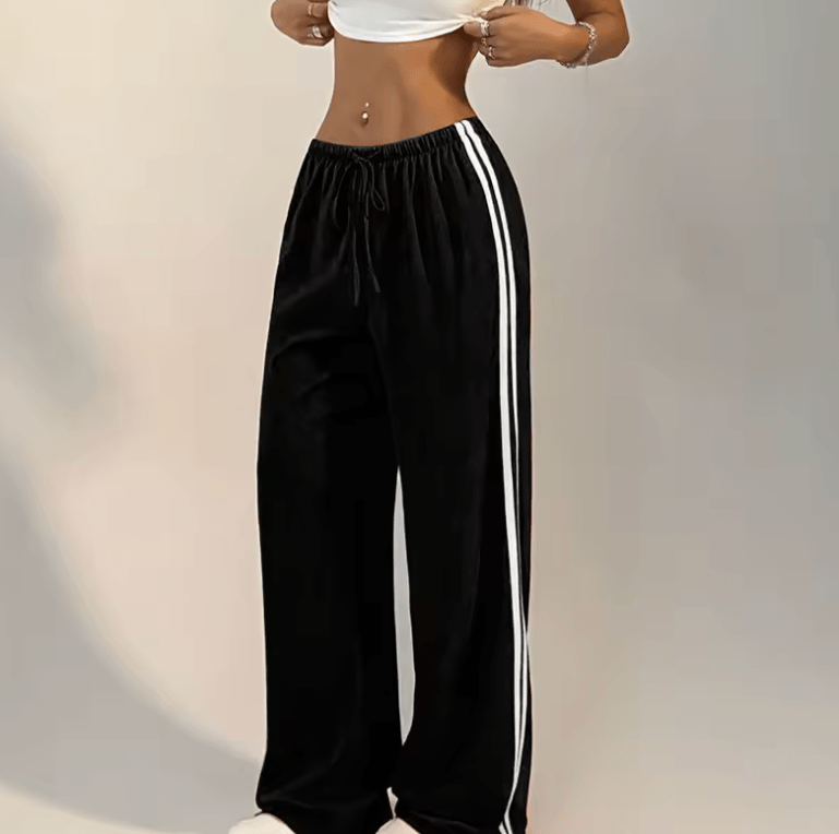 Women’s Versatile Striped Slim Straight Pants – Summer Casual Loose Fit Trousers – Solid Color Streetwear Style for Daily & Office Wear Women’s Versatile Striped Slim Straight Pants – Summer Casual Loose Fit Trousers – Solid Color Streetwear Style for Daily & Office Wear