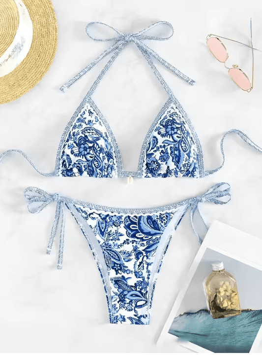 2025 Halter String Triangle Two-Piece Bikini for Women – Sexy Swimwear, Female Swimsuit, Bathers, Summer Beachwear