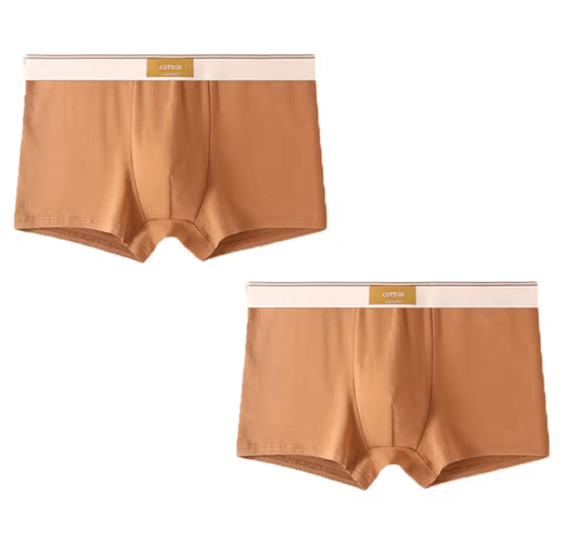 2-Pack Men’s Cotton Boxer Briefs – Breathable Underwear with U-Convex Pouch – Soft Sports-Style Boxer Shorts for Men
