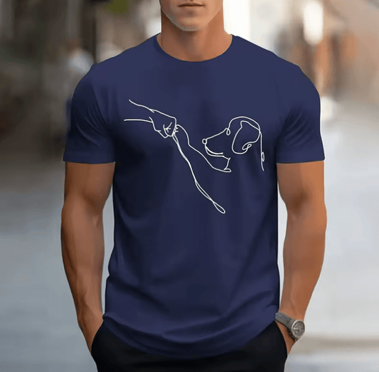 Men’s Funny Dog Print T-Shirt – Casual Sports Tee, Loose Fit Round Neck Short Sleeve, Plus Size 100–6XL, Breathable Summer Top