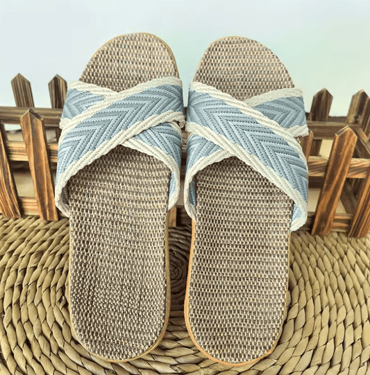 Ladies’ Linen Indoor Slippers – Lightweight & Breathable Summer Home Slides | Comfortable Slip-On Sandals