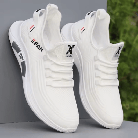 Breathable Mesh Running Shoes – Lightweight White Walking Sneakers