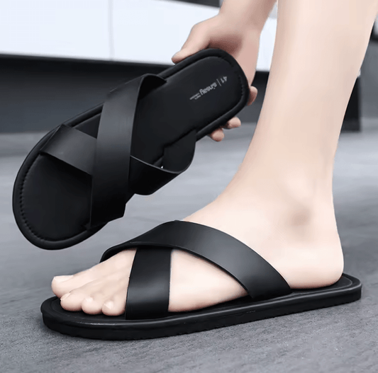 Men’s Lightweight Casual Slippers – Summer Outdoor Flat Sandals | Soft Sole, Comfortable Beach Shoes | Fashion Trend Slip-On Footwear