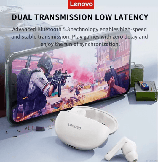 Lenovo EA210 TWS Bluetooth Earbuds – Low Latency, Dual HD Mic, HiFi Sound, Wireless Gaming & Music Earphones