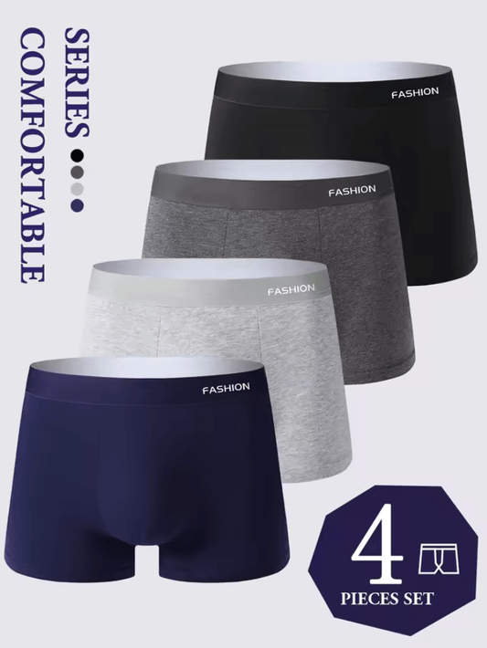 Men’s Boxer Briefs 4-Pack – Soft, Breathable, Stretchy & Loose Fit Underwear – Trendy, Fashionable & Comfortable Shorts