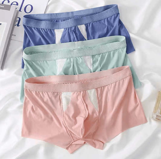 Men’s Ultra-Thin Ice Silk Boxer Shorts – Breathable, Transparent Summer Underwear