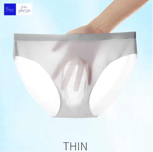 Ice Silk Sexy Men’s Briefs – Transparent, Breathable Summer Underwear