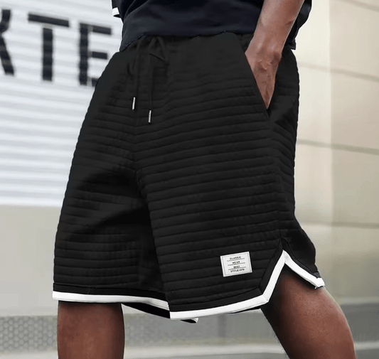 Men’s Casual Patchwork Shorts – 2-in-1 Summer Style with Belt