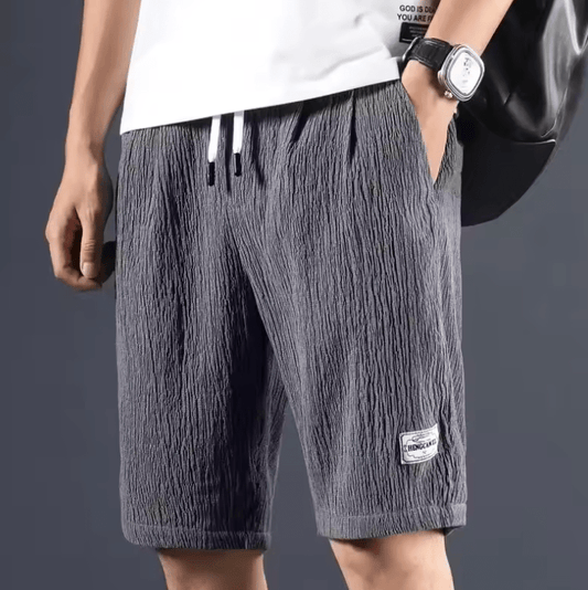 Men’s Casual Patchwork Shorts – 2-in-1 Summer Style with Belt