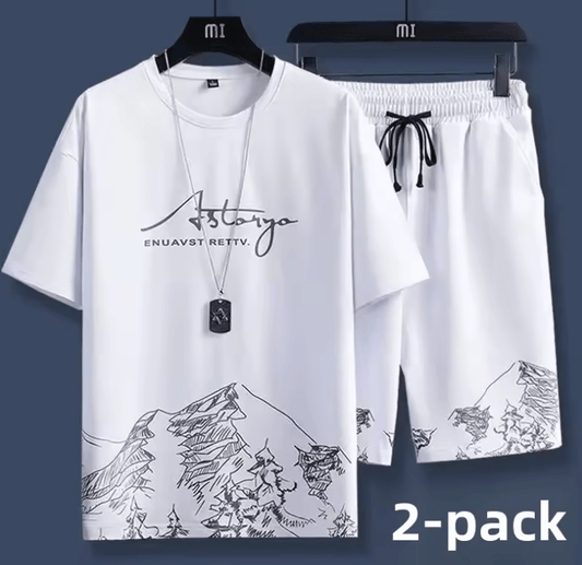 Men’s Ice Silk Quick-Dry Set – Summer T-Shirt & 5” Shorts