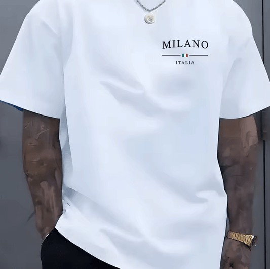 Men’s Milano Italia T-Shirt – 100% Cotton Casual Summer Tee 2025