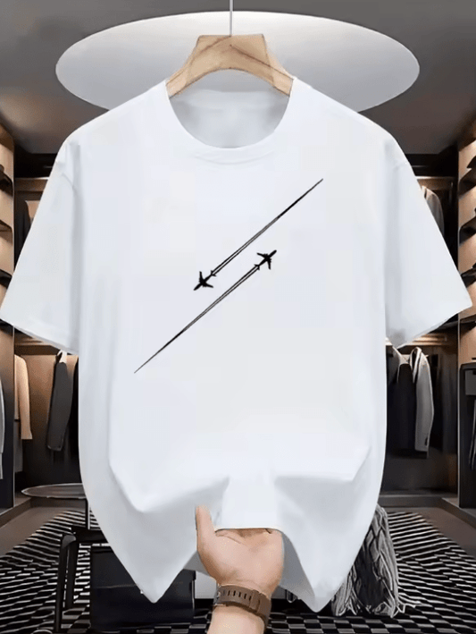 Men’s Fashion Printed T-Shirt – Creative Graphic Design Tee – Simple & High-End Style Short Sleeve Top – Casual Streetwear Look for Daily & Trendy Wear