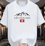 Men’s Summer T-Shirt – Loose Fit Swiss Mountain Print Tee – Casual Sports Style Round Neck Short Sleeve Top – Breathable Outdoor-Inspired Fashion Men’s Summer T-Shirt – Loose Fit Swiss Mountain Print Tee – Casual Sports Style Round Neck Short Sleeve Top – Breathable Outdoor-Inspired Fashion