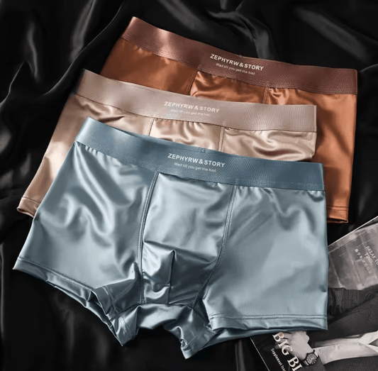 Men’s Seamless Ice Silk Boxer Briefs – Ultra-Thin, Smooth & Breathable Summer Underwear