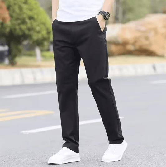 Men’s Loose Straight-Leg Casual Pants – Lightweight, Elastic Fit for Spring & Autumn