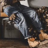Men’s Fashion Cargo Trousers – Multi-Pocket Design, American Vintage Wide Leg Denim Pants, Trendy Streetwear Jeans Men’s Fashion Cargo Trousers – Multi-Pocket Design, American Vintage Wide Leg Denim Pants, Trendy Streetwear Jeans