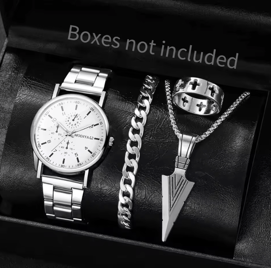 Men's 4‑Piece Business Watch Set | Classic Quartz Styles