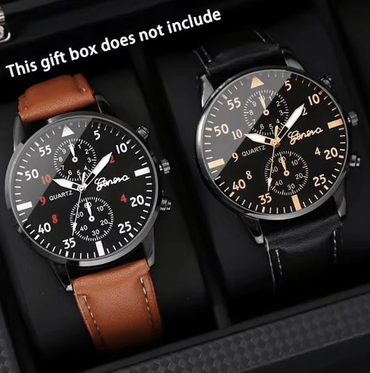 Men's Quartz Watch Set (2-Pack) - Business Casual Style