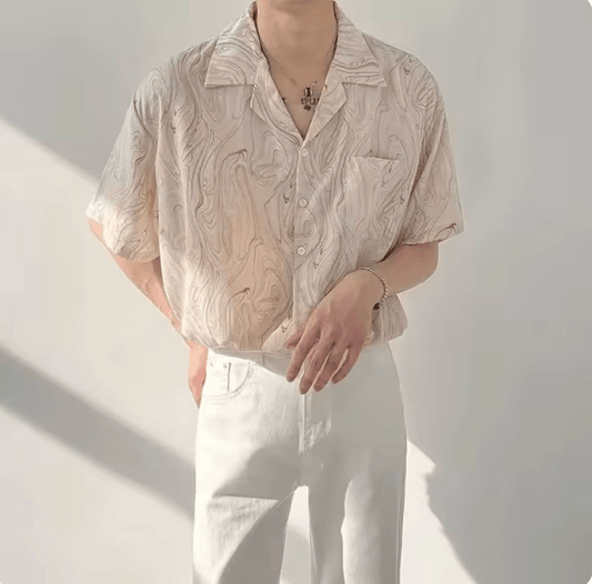 Vintage Loose-Fit Cuban Beach Shirt | Men’s & Couples Floral Design