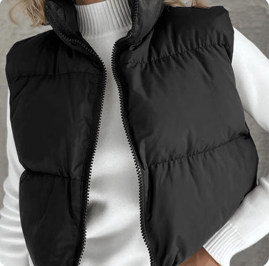 Trendy Women’s Solid Sleeveless Jacket - Perfect for Autumn Adventures