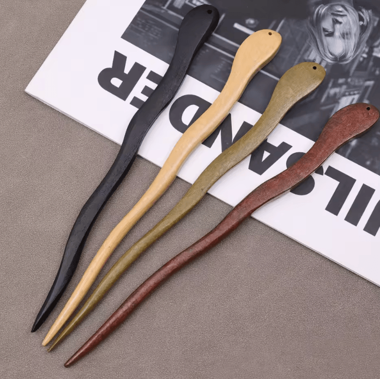 Chinese Sandalwood Hairpin Set – Vintage Green Wood Hair Sticks for Women Chinese Sandalwood Hairpin Set – Vintage Green Wood Hair Sticks for Women