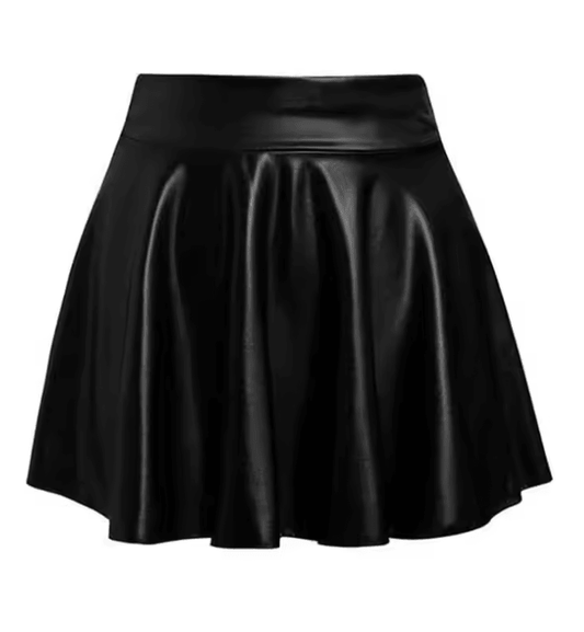 Multipurpose High-Waisted Faux Leather Mini Skirt for Women - Perfect for Skater, Work, and Nightclub