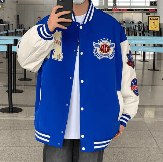 American Style Loose-Fit Bomber Jacket - Casual Autumn & Winter Top for Men