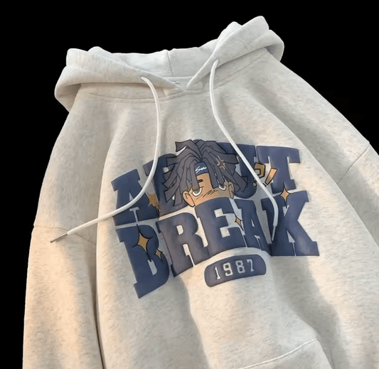 Vintage Cartoon Graphic Hoodie – Oversized Y2K Hip Hop Streetwear for Men