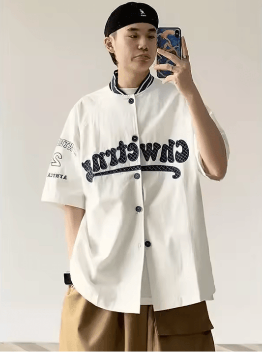 Men’s Trendy Loose-Fit Hip Hop Summer Shirt - American Style Balloon Neck Top