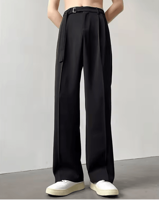 Men’s Loose-Fit Straight-Leg Wide-Leg Pants | Japanese Light Luxury Suit Trousers