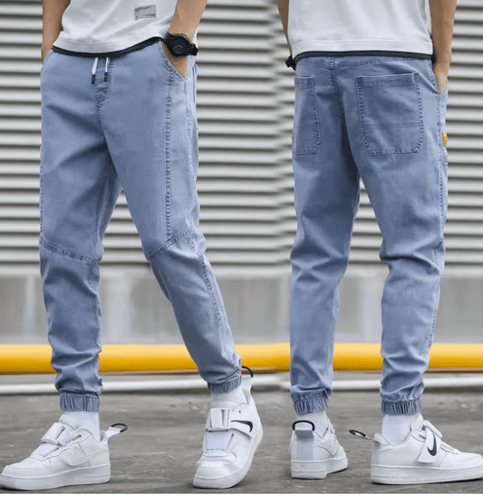 Men’s Harem Denim Cargo Pants - 2025 New Streetwear Joggers, Hip Hop Cotton Trousers