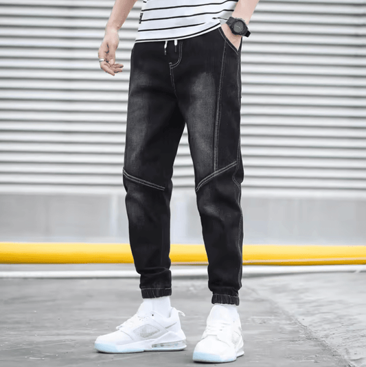 Men’s Harem Denim Cargo Pants - 2025 New Streetwear Joggers, Hip Hop Cotton Trousers