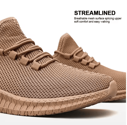 Men’s Non-Slip Casual Sneakers – Breathable Knit Lace-Up Shoes for Jogging, Training, Hiking & Sports