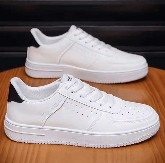 Men’s Small White Sneakers – Breathable, Versatile Pure White Sports Shoes for Spring 2025