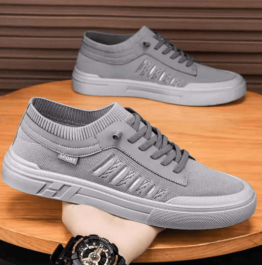 Men’s Board Shoes 2025 – Woven Breathable Casual Sneakers with Soft Bottom & Anti-Slip Design