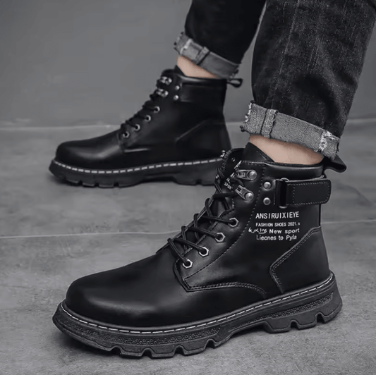 Men’s Boots 2025 - Korean Style High-Top Casual Leather Shoes