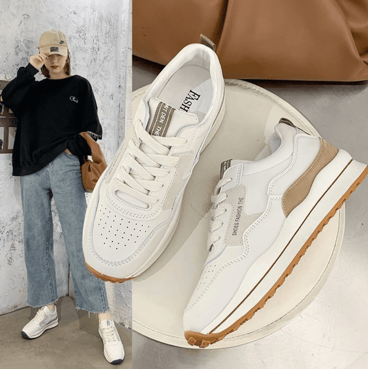Breathable Low Top Lace-Up Casual Shoes for Women – Comfortable & Stylish