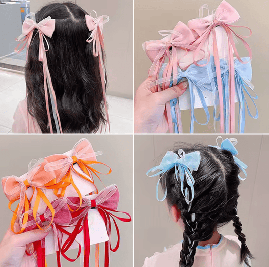 New Chinese Style Gradient Bow Tassel Hairpins – Cute Hair Clips & Barrettes for Girls & Women