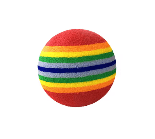 1PC Colorful Rainbow Foam Fetch Ball - Interactive Dog Training & Fun Toy